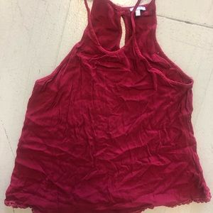 Red flowy tank